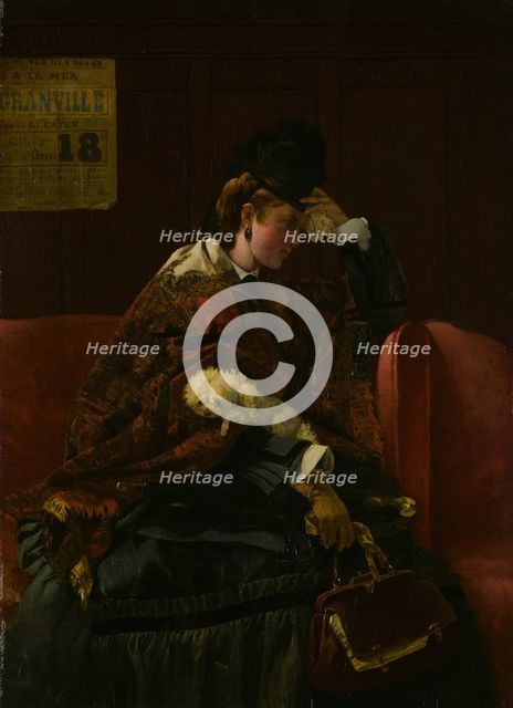 At the Railway Station, c. 1874. Creator: Alfred Stevens.