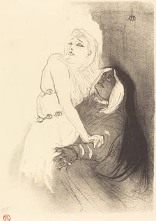 At the Renaissance: Sarah Bernhardt in "Phedre" (A la Renaissance: Sarah Bernhardt dans..., 1893. Creator: Henri de Toulouse-Lautrec