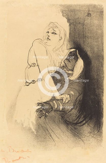 At the Renaissance: Sarah Bernhardt in "Phedre" (A la Renaissance: Sarah Bernhardt...), 1893. Creator: Henri de Toulouse-Lautrec.