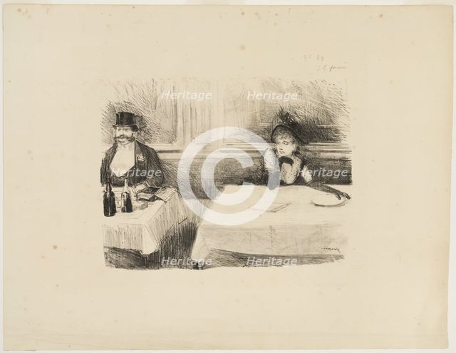 At the Restaurant, 1890. Creator: Jean Louis Forain.