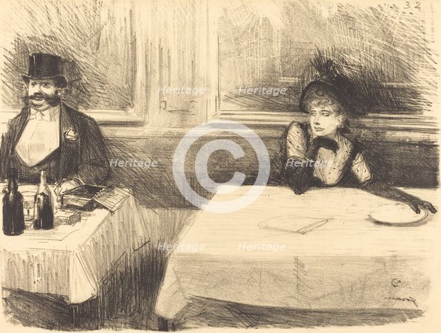 At the Restaurant, 1890. Creator: Jean Louis Forain.