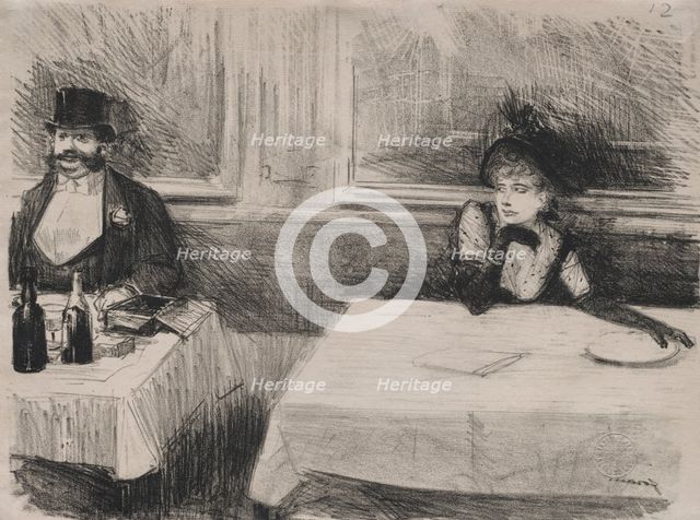 At the Restaurant. Creator: Jean Louis Forain (French, 1852-1931).