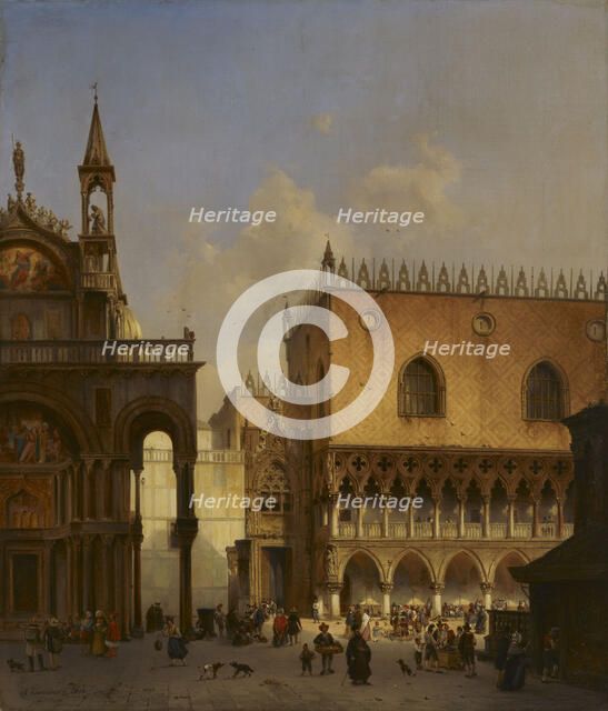 At the St Mark's Square in Venice, 1844. Creator: Ivo Ambroise Vermeersch.