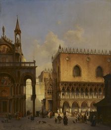 At the St Mark's Square in Venice, 1844. Creator: Ivo Ambroise Vermeersch