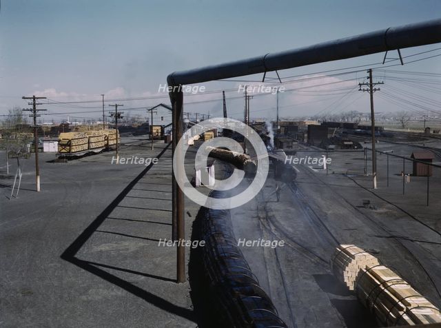 At the Santa Fe R.R. tie plant, Albuquerque, New Mexico, 1943. Creator: Jack Delano.