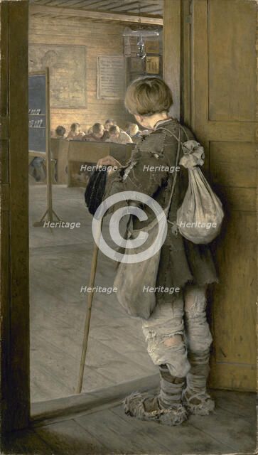 At the School Door, 1897. Artist: Bogdanov-Belsky, Nikolai Petrovich (1868-1945)