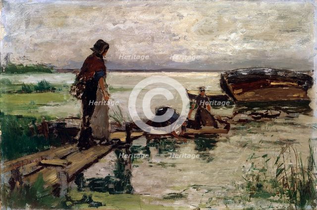 'At the Seashore', 19th or early 20th century. Artist: Jozef Israels