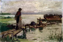 At the Seashore 19th or early 20th century. Artist: Jozef Israels