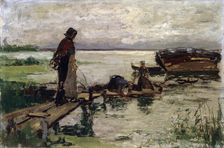 At the Seashore 19th or early 20th century. Artist: Jozef Israels
