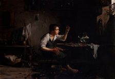 At the Shoemaker's, 1882. Creator: Waclaw Koniuszko
