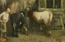 At the Slaughterhouse, c1860-1900. Creator: Jan Stobbaerts