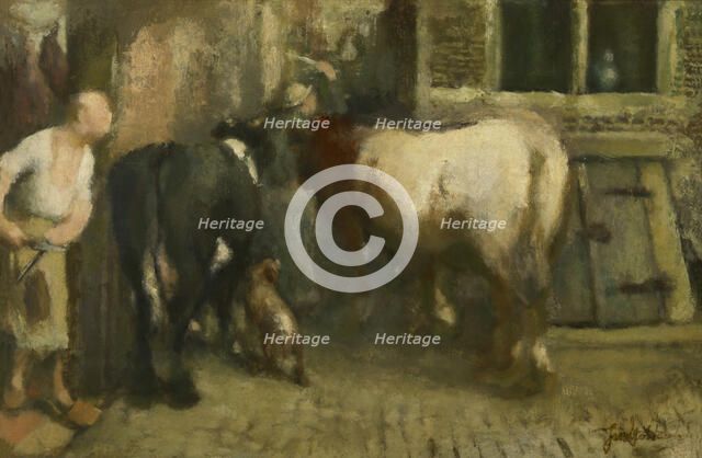 At the Slaughterhouse, c1860-1900. Creator: Jan Stobbaerts.