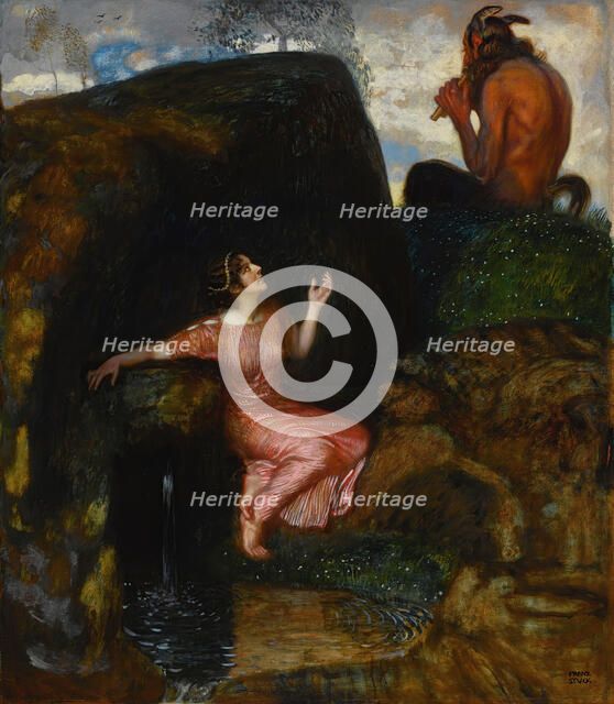 At the Source (Eavesdropping Nymph). Creator: Stuck, Franz, Ritter von (1863-1928).