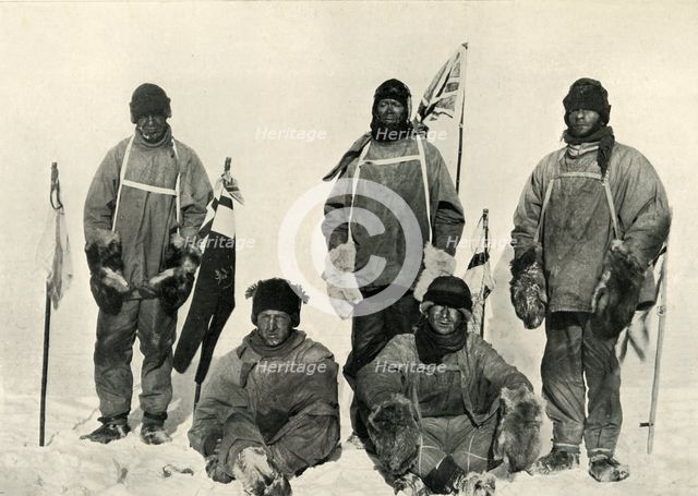 'At The South Pole, (Bowers pulls the string)', January 1912, (1913). Artist: Henry Bowers.