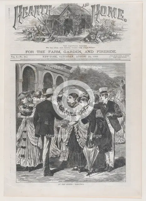 At the Spring: Saratoga (Hearth and Home, Vol. I), August 28, 1869. Creator: Nathaniel Orr & Co.
