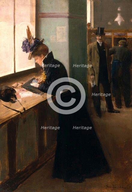 At the Telegraph. Creator: Béraud, Jean (1849-1936).