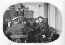 At the telephone, London Fire Brigade, c1900 (1901)