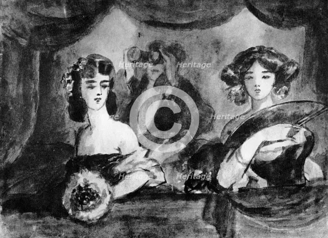 'At the Theatre', 19th century, (1930). Artist: Constantin Guys