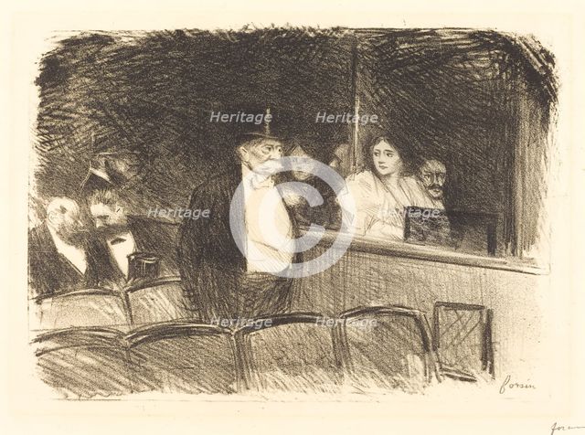 At the Theatre, c. 1892. Creator: Jean Louis Forain.
