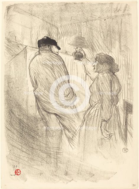 At the Theatre-Libre: Antoine in "L'inquiétude" (Au Théatre-Libre: Antoine dans "L'inquiétude"), 189 Creator: Henri de Toulouse-Lautrec.