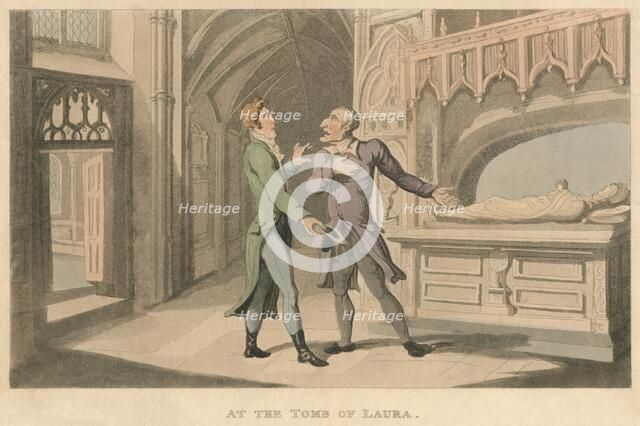 'At the Tomb of Laura', 1821. Artist: Thomas Rowlandson.