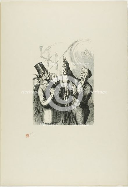 At the Universal Exhibition: The producer of felt hats. Here you can see a l..., 1867, printed 1920. Creator: Charles Maurand.