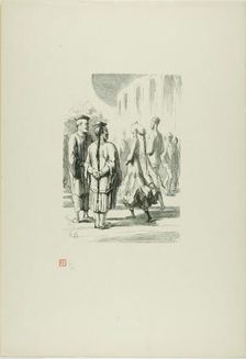 At the Universal Exhibition: Who are the real Chinese?, 1867, printed 1920. Creator: Charles Maurand