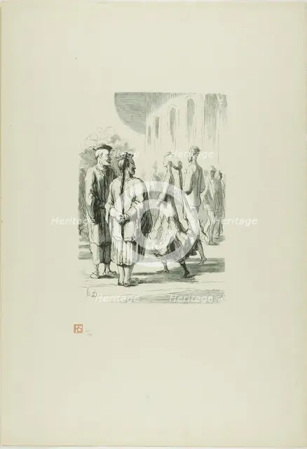 At the Universal Exhibition: Who are the real Chinese?, 1867, printed 1920. Creator: Charles Maurand.