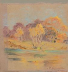 At the Vah River, 1950. Creator: Bedrich Hoffstädter