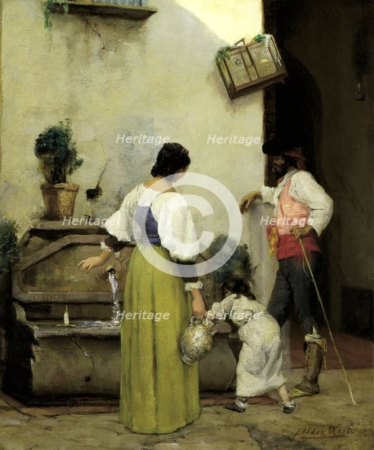 At the Water Trough, 1876-1877. Creator: Julian Alden Weir.