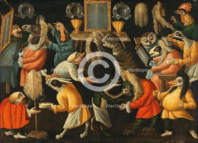 At the Wigmakers, Second Half of the 17th cen.. Creator: Maestro della Fertilità dell'Uovo (active End of 17th cen.).