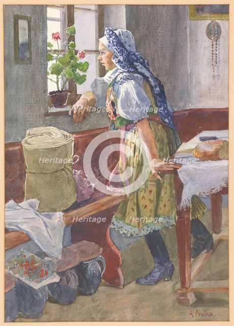 At the Window, 1905-1925. Creator: Anton Frolka.