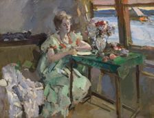 At the Window, 1918. Artist: Korovin, Konstantin Alexeyevich (1861-1939)