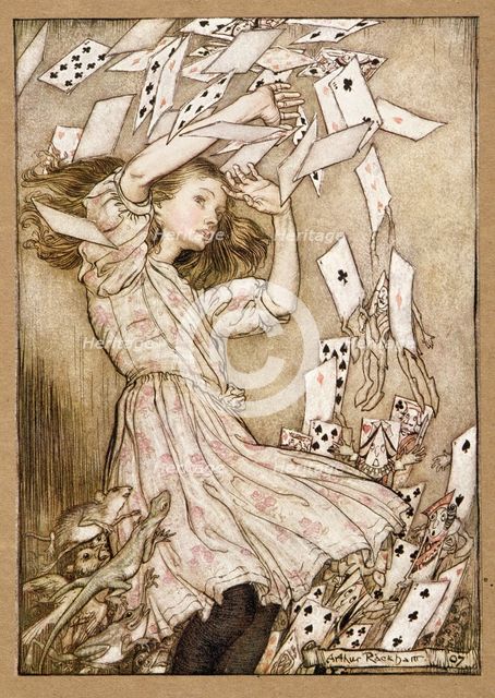At this the whole pack rose up into the air, and came flying down upon her, 1907.