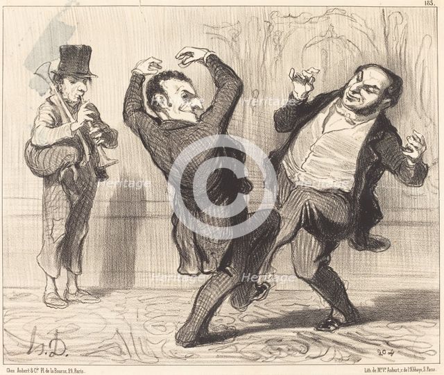 Attachés par leur grandeur au rivage de la Seine..., 1850. Creator: Honore Daumier.