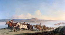 Attachment of Horses Pulling Boats Down the Rhone c1825-1870. Artist: Alexandre Dubuisson