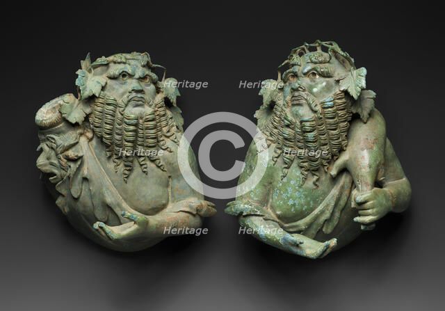 Attachments Depicting Busts of Silenoi, Mid-1st century BCE-mid-1st century CE. Creator: Unknown.