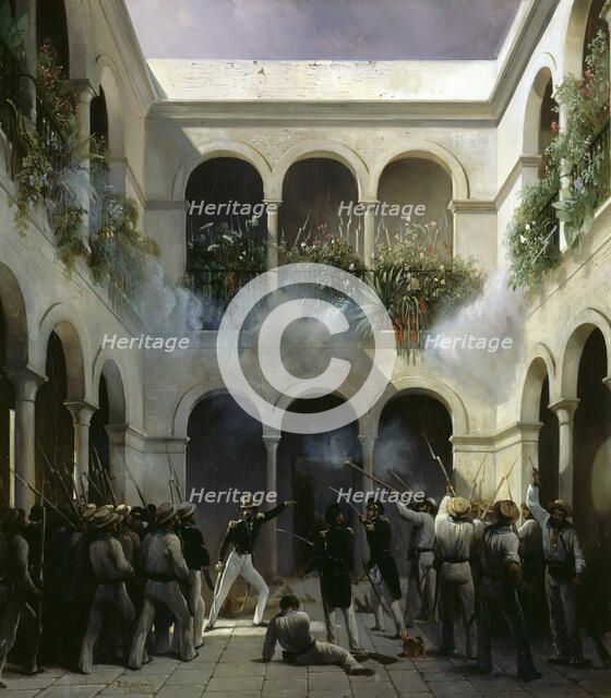 Attack of François d’Orléans, prince de Joinville in Veracruz on December 5, 1838. Artist: Blanchard, Henri Pierre Léon Pharamond (1805-1873)