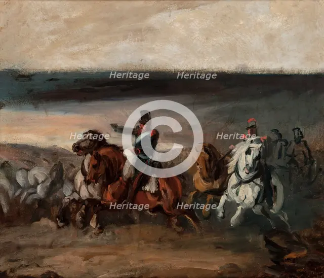 Attack of French Artillery, c1835. Creator: Piotr Michalowski.