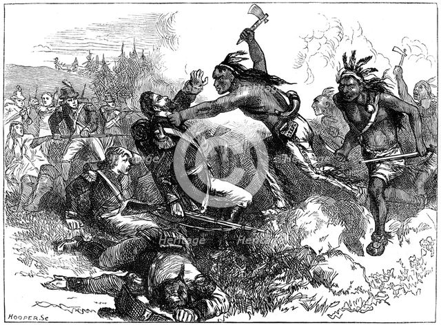 Attack of Indians at Fort Dearborn, Illinois, 1812 (c1880). Artist: Hooper
