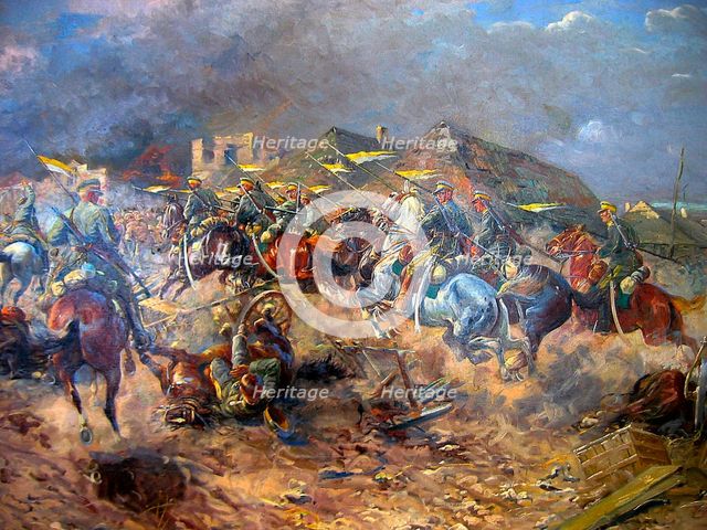 Attack of Polish Uhlans on Bolsheviks near Sloutsk, 1919', 1920.  Creator: Winterowski, Leonard (1868-1926).