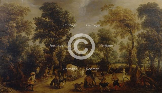 Attack of Robbers, 1610. Creator: Sebastian Vrancx.