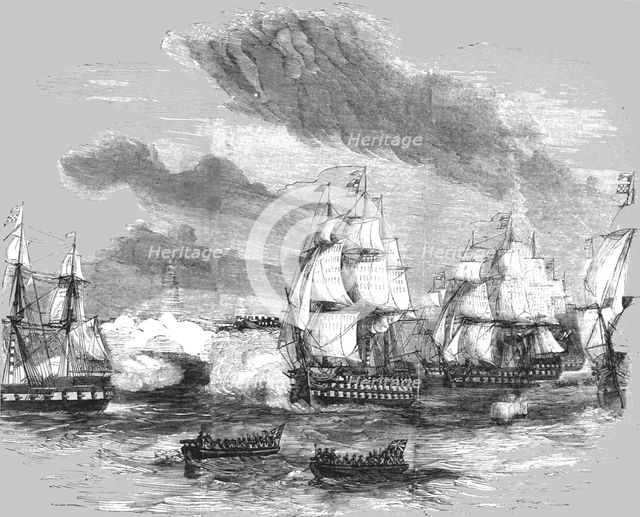''Attack of the Allied Fleets on Sebastopol.1854. Creator: Unknown.