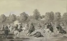 Attack of the French cavalry on The city of Frankfurt am Main in April 1797. Creator: Anton Radl