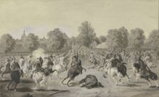 Attack of the French cavalry on The city of Frankfurt am Main in April 1797. Creator: Anton Radl