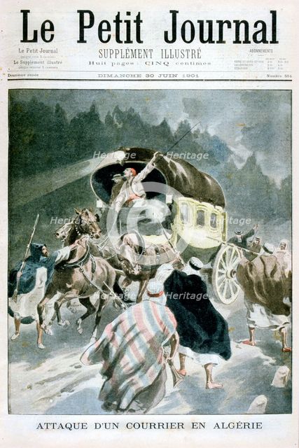 Attack on a courier in Algeria, 1901. Artist: Unknown