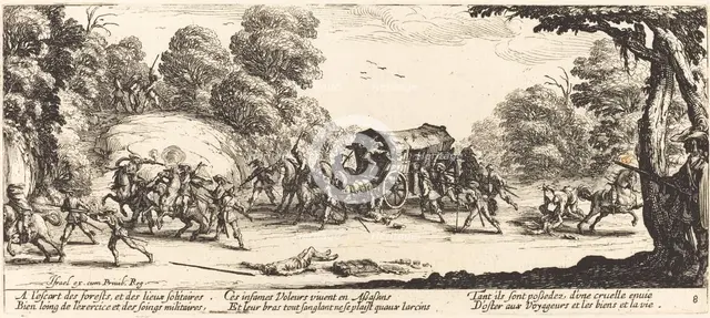 Attack on a Coach, c. 1633. Creator: Jacques Callot.