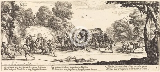 Attack on a Coach, c. 1633. Creator: Jacques Callot.