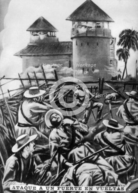 Attack on a fort, January 1897, (c1910). Artist: Unknown