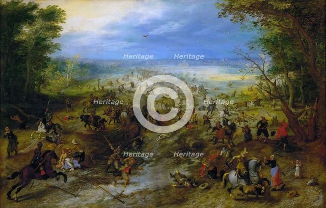  Attack On A Wagon Train, c. 1612. Artist: Vrancx, Sebastiaen (1574-1647)